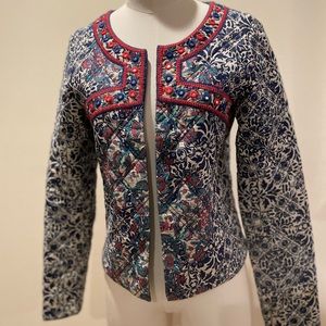 Quilted jacket with hand embroidery